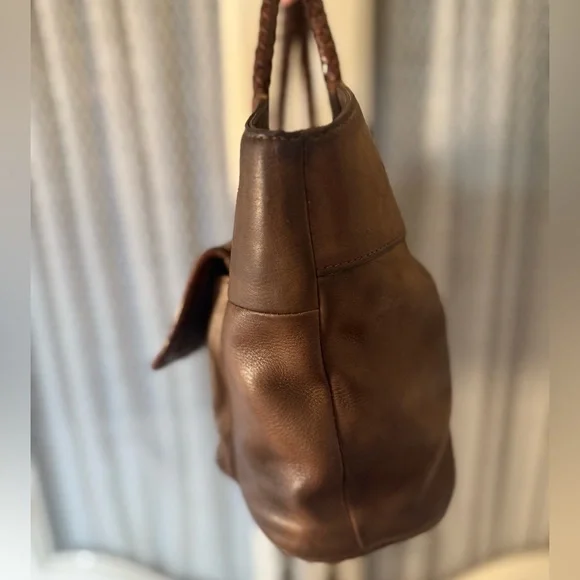 Vintage Fossil Western Brown Leather Braided Handle with Heart Logo Concho - Picture 4 of 12